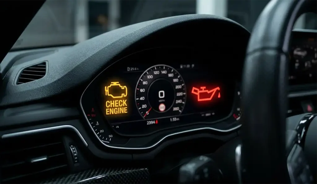 تفاوت چراغ روغن با چراغ چک موتور (Check Engine)